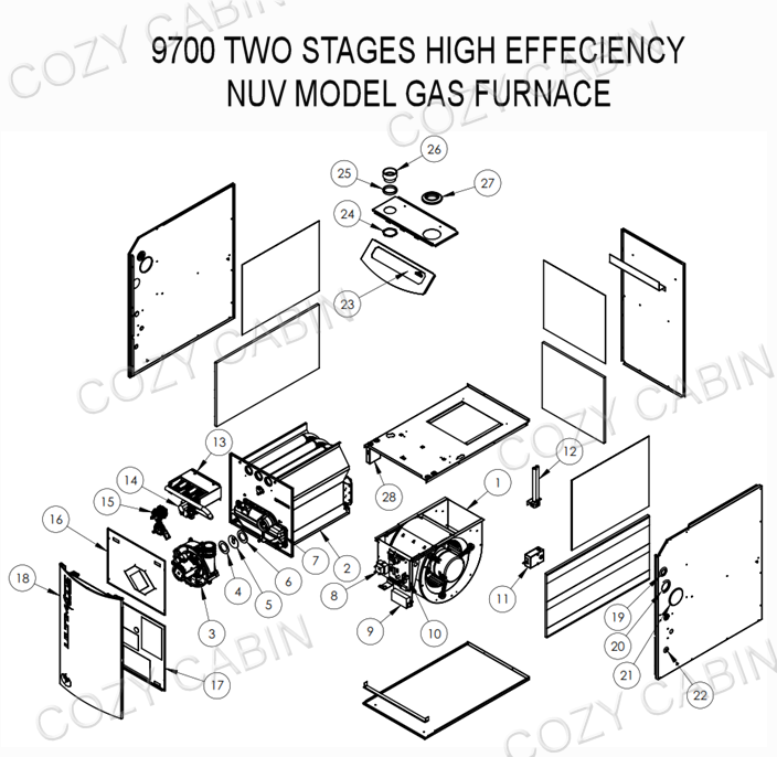 TWO STAGES HIGH EFFICIENCY NUV MODEL GAS FURNACE (9700) #9700
